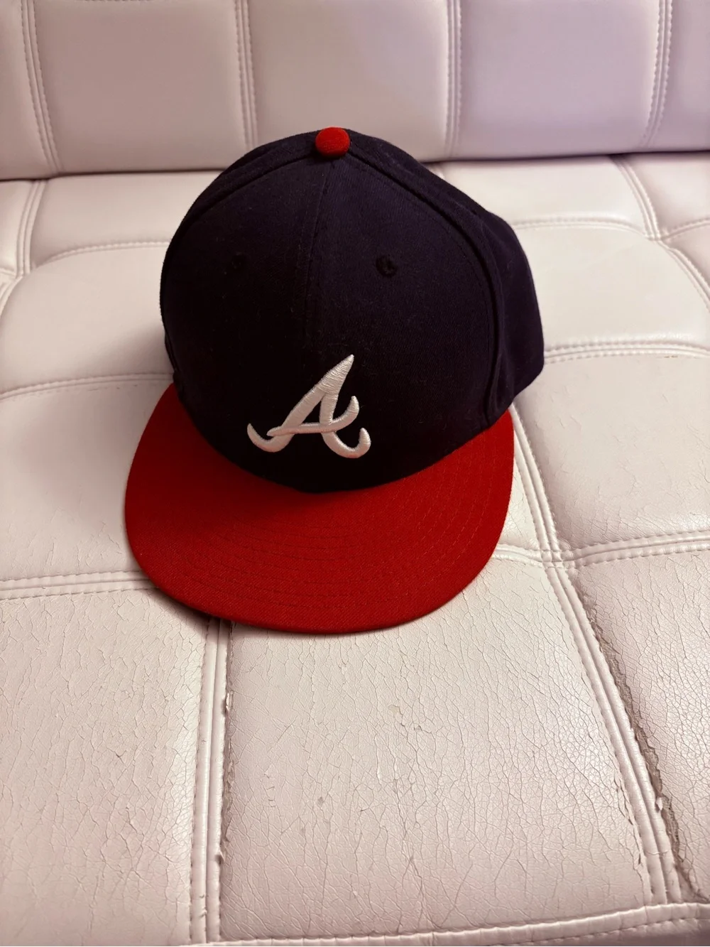New Era 59Fifty Atlanta Braves Navy & Red 7 1/2 Fitted Baseball Hat